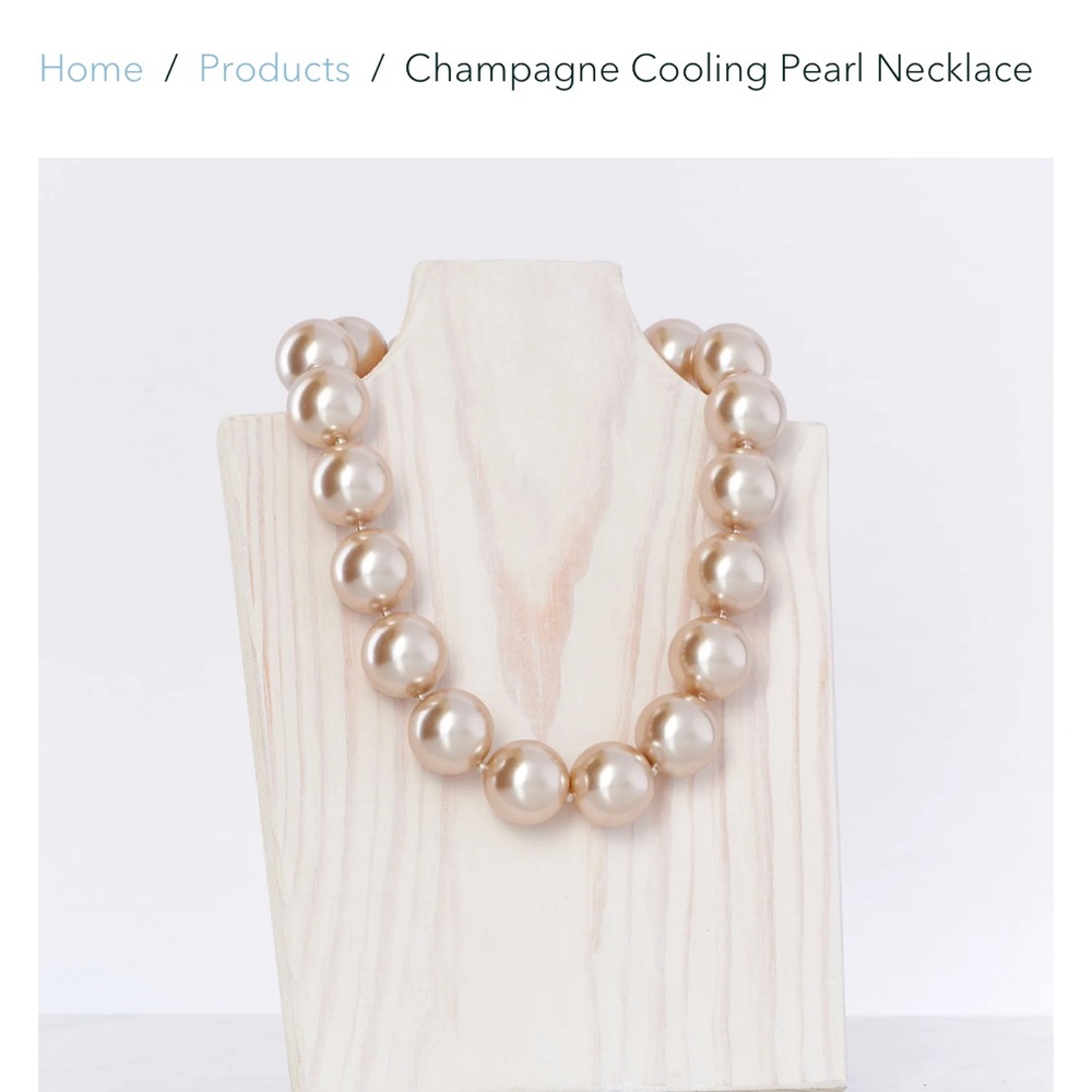 Hot Girl Pearls Nexklace, 16” in champagne color.